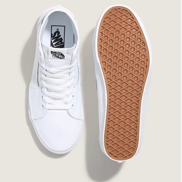 Vans Sk8-Hi Tapered Canvas Shoe in True White - Picture 2 of 8